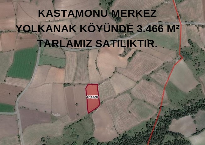 KASTAMONU MERKEZ  YOLKANAK KÖYÜNDE 3.466 M²  TARLAMIZ SATILIKTIR. - KASTAMONU TOSYA fotoğraf 6